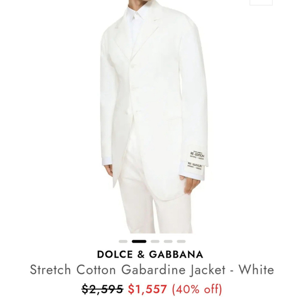 Dolce & Gabbana Powder Blue 3-Button Side Vent Men's Blazer Side Size 48R (38US) - Picture 5 of 16